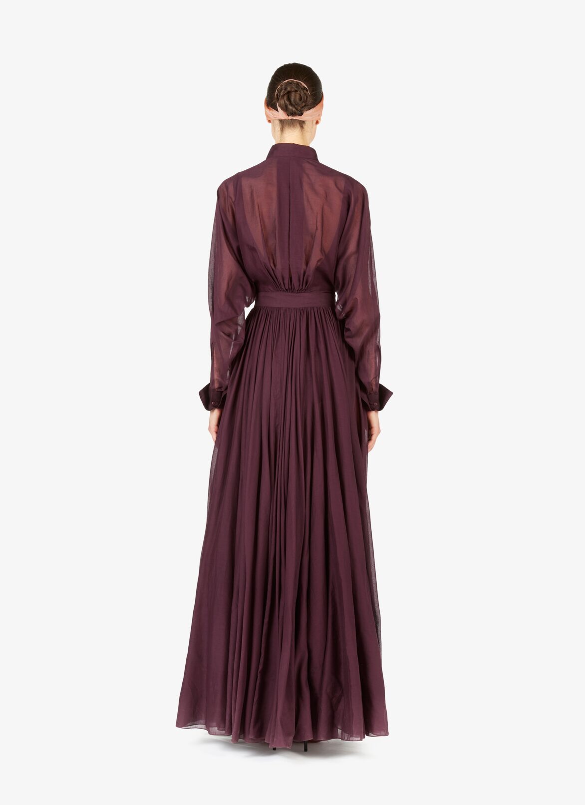 Alaïa Edition 1984 Cotton Chiffon Dress Shirt ALAÏA BURGUNDY ALAÏA EDITION 1984 COTTON CHIFFON DRESS SHIRT